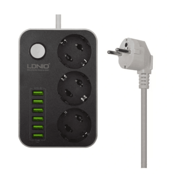 RALONGE LDNIO 2M 03-PRISE 06-USB 10A – Image 2